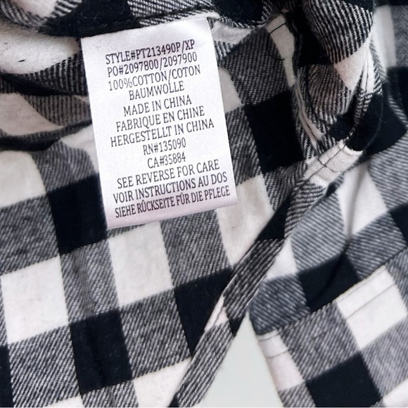 NWT Peloton Buffalo Check Plaid Button Down Shirt Black/White - Picture 8 of 8